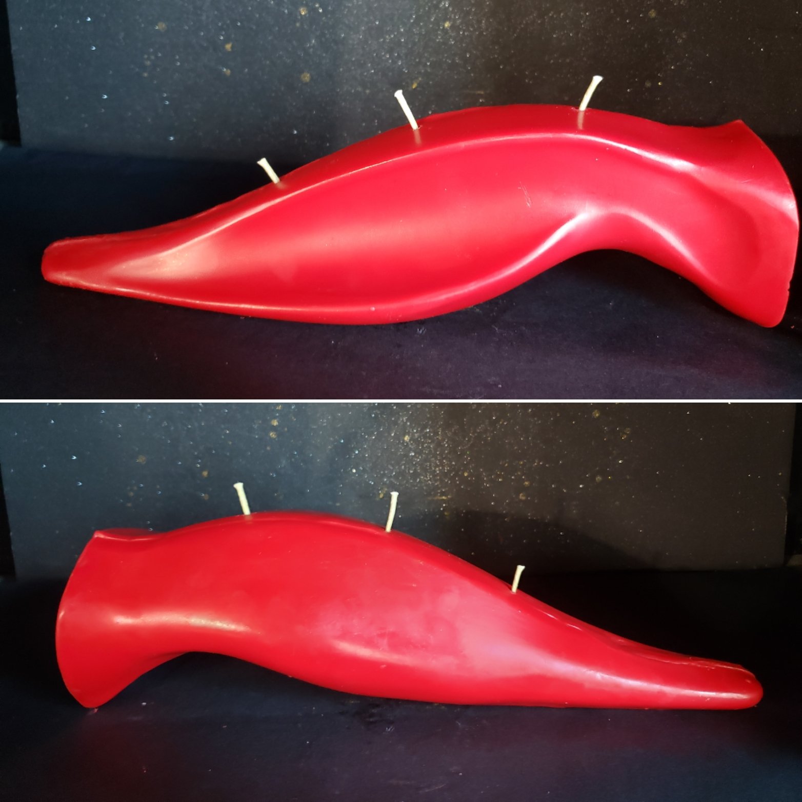 Cow Tongue Candle Red 12 Inches